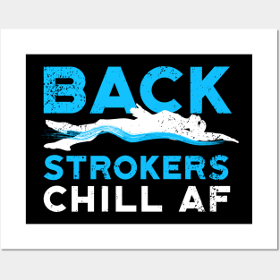 Backstroke Swimmer Chill AF Posters and Art